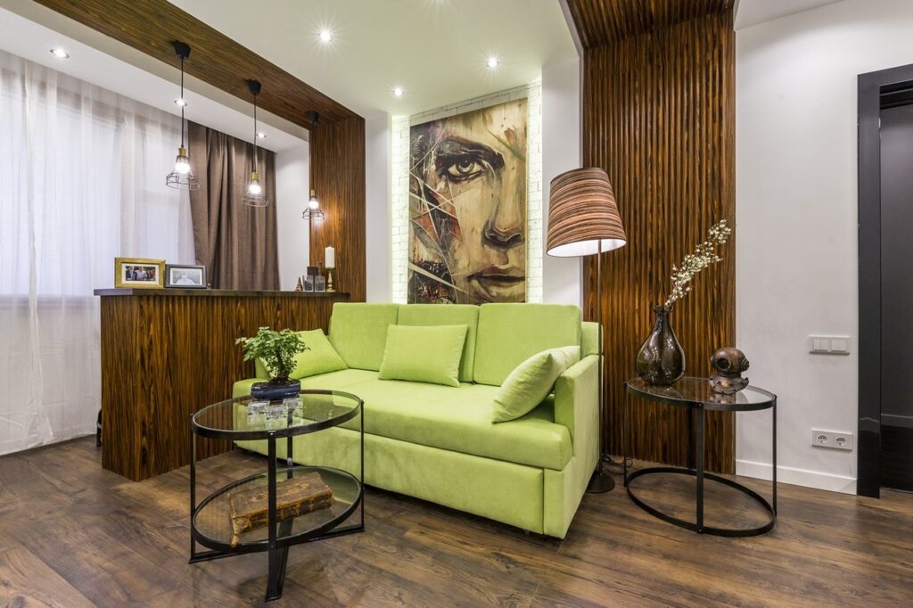 Фото 45 — Отделка гостиной с использованием натуральных материалов