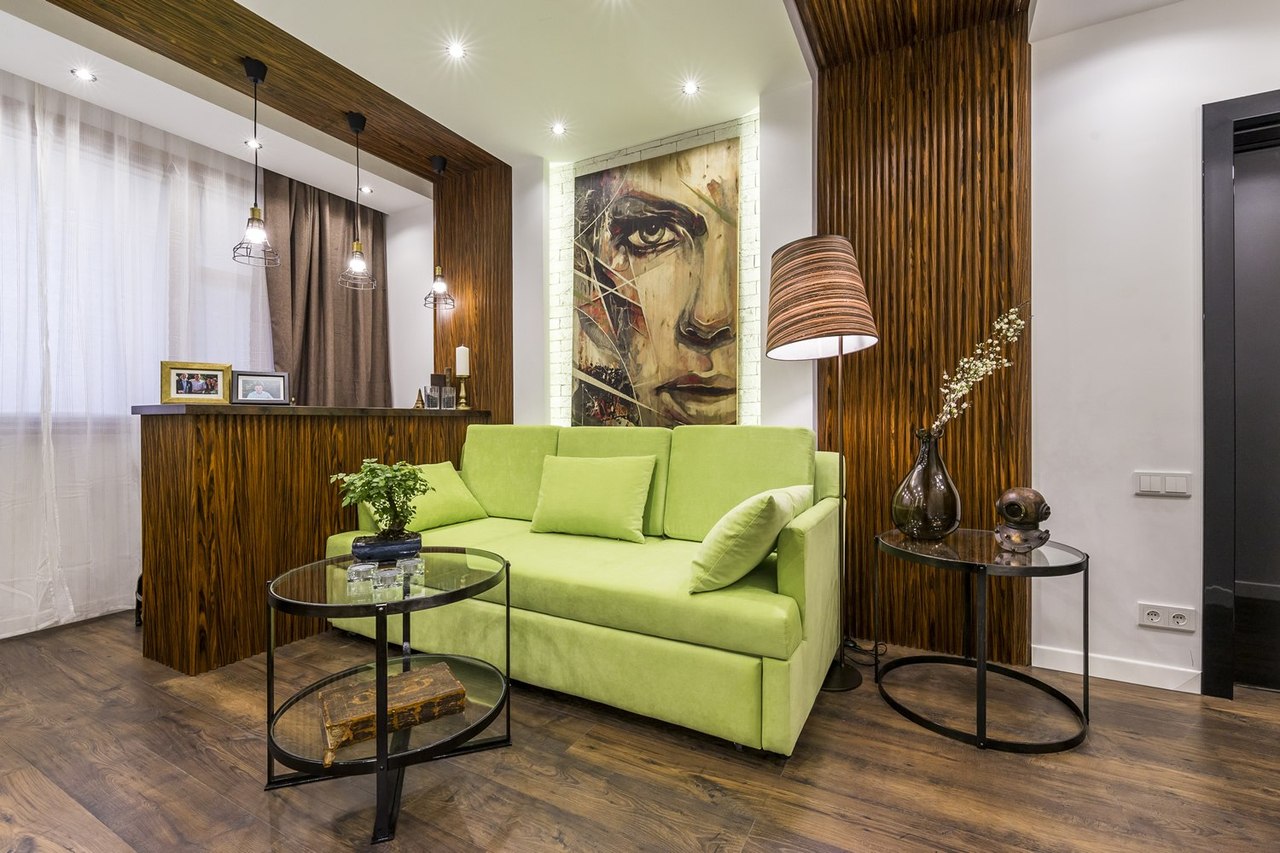 Фото 45 — Отделка гостиной с использованием натуральных материалов